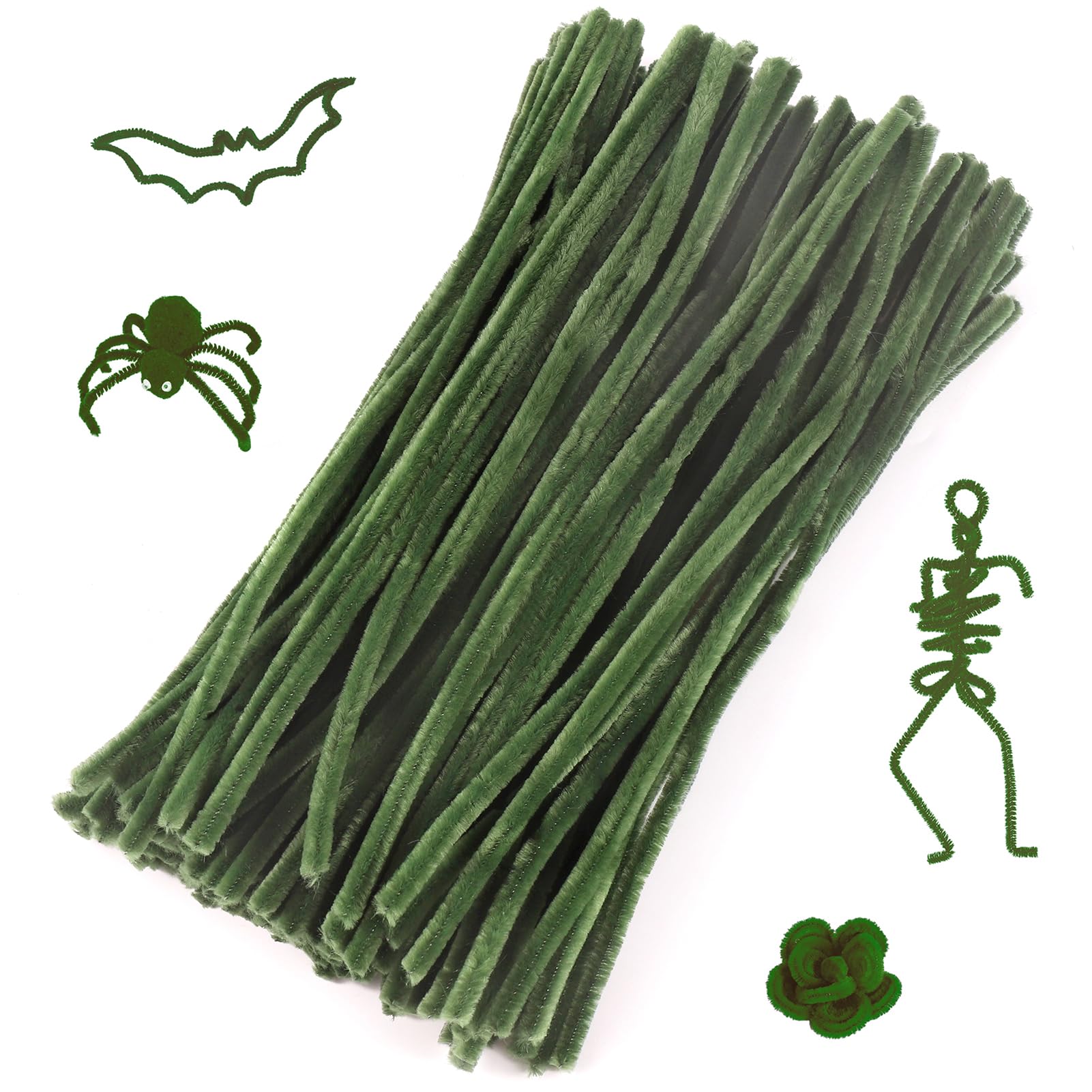 Caydo 400 Pieces Black Pipe Cleaners Chenille Stems for DIY Art Craft Decorations 6mm x 12inch